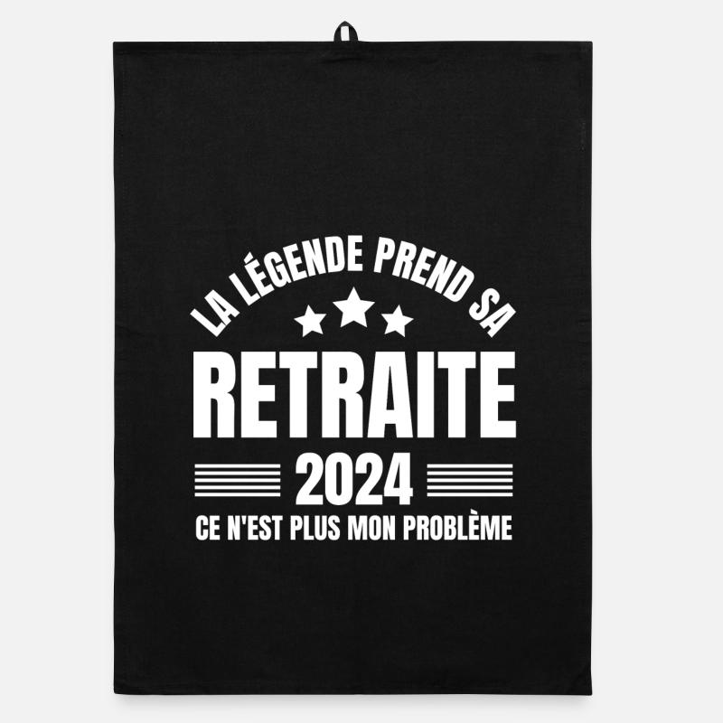 retraite, prendre sa retraite, retraité - Torchon bio - noir