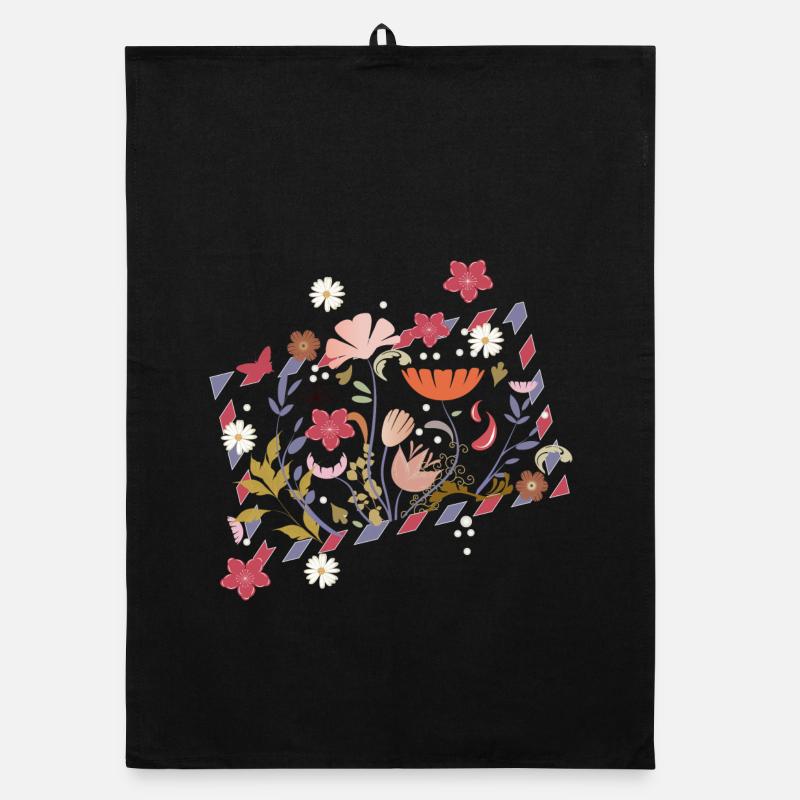 florale Airmail Rahmen mit wunderschönen Blüten Organic Geschirrtuch