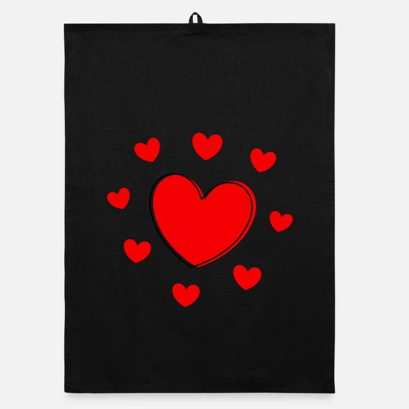 Saint-Valentin cœur rouge, st.valentin Torchon bio