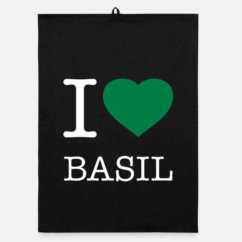 I LOVE BASIL Basilikum Organic Geschirrtuch