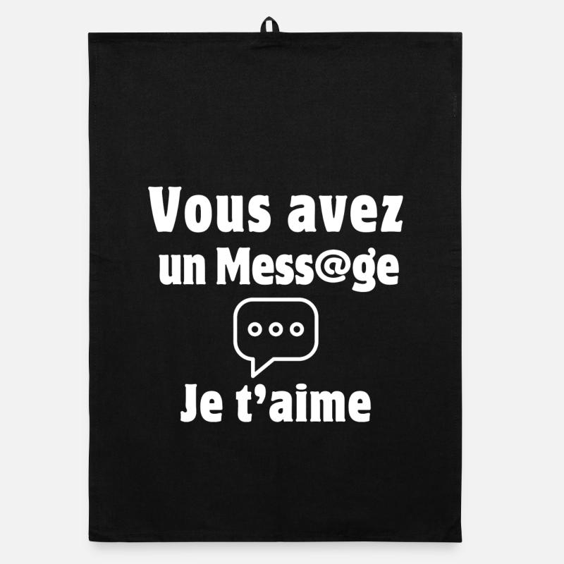 message, SMS, I love you, Valentine's Day Organic dish towel