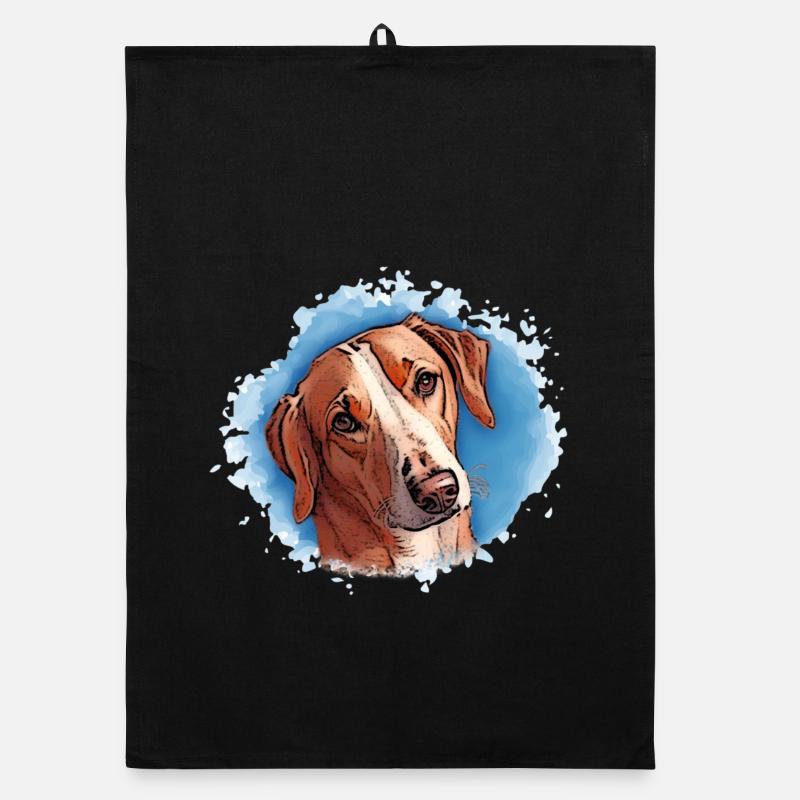 Hund SAVEBRACKE Jagdhund türkis Aquarell Design  Organic Geschirrtuch