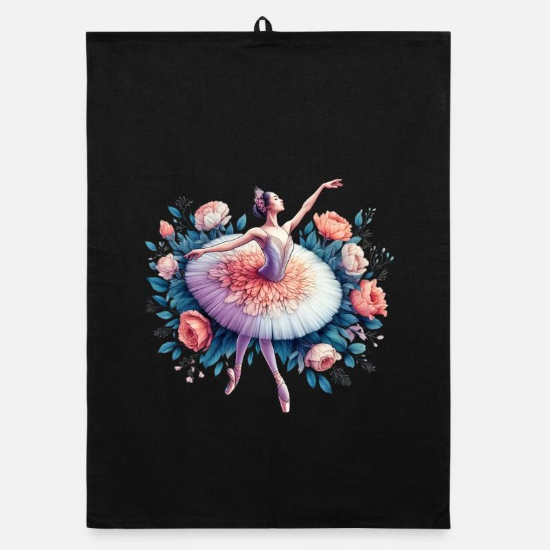 Ballet dancer with tutu Organic dish towel