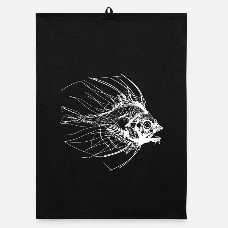 Fisch Skizze Organic Geschirrtuch