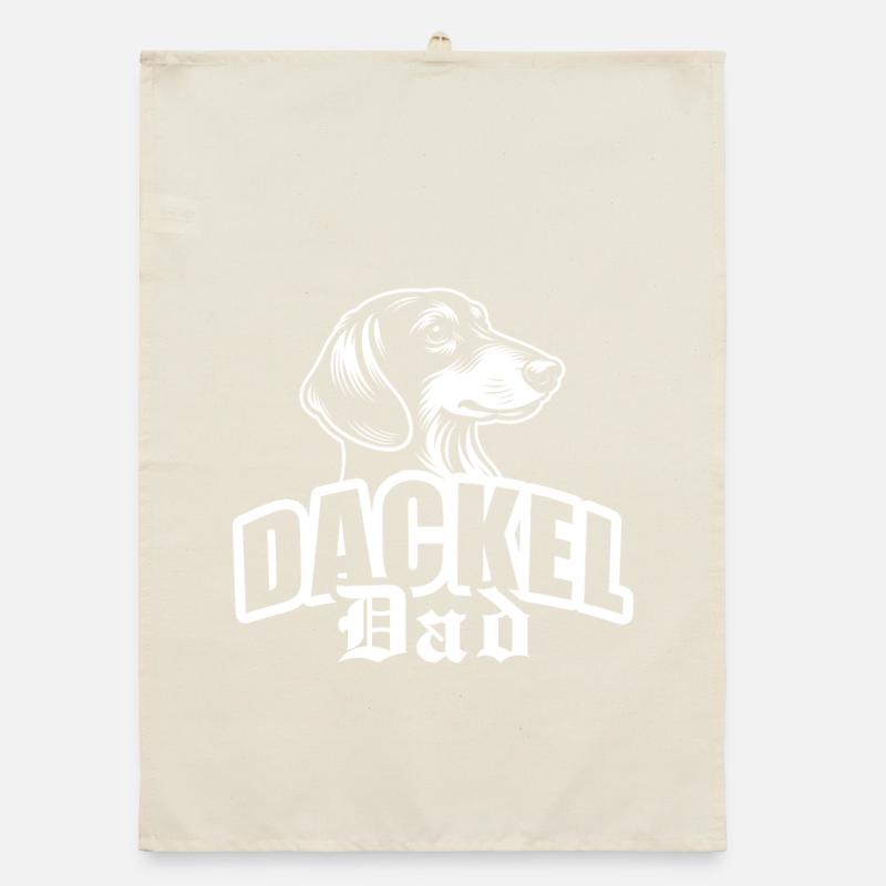 « Teckel papa » avec tête de chien Torchon bio