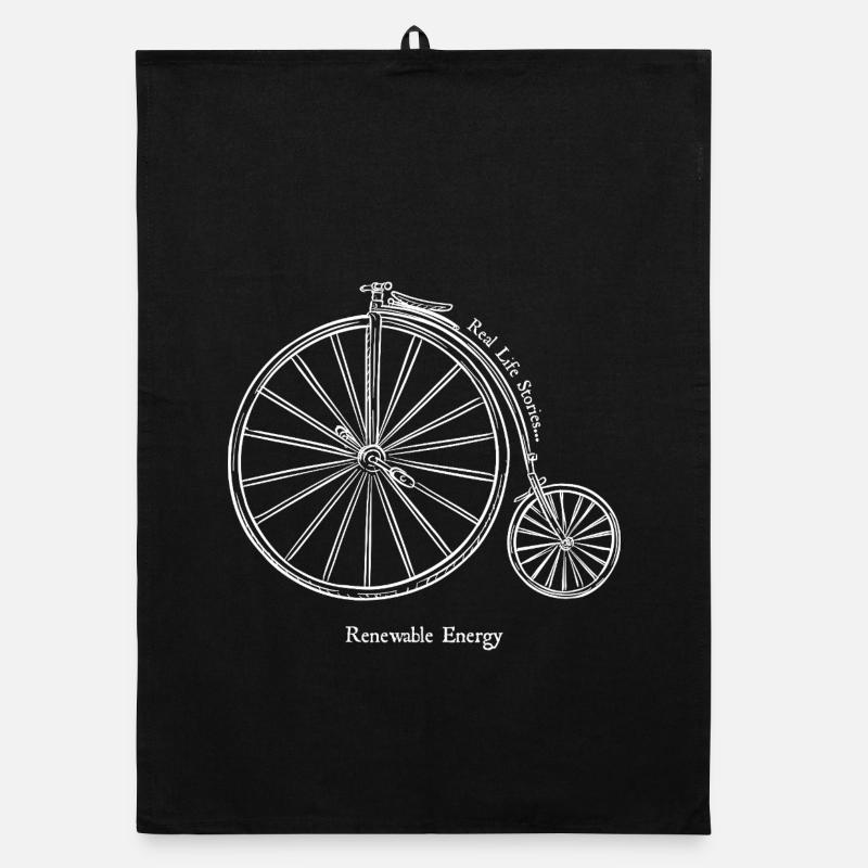 Vintage Bicycle Renewable Energy Organic dish towel