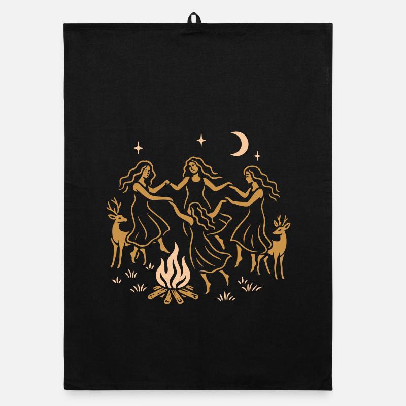 Witchy Summer - Danse du solstice d’été autour du feu Torchon bio