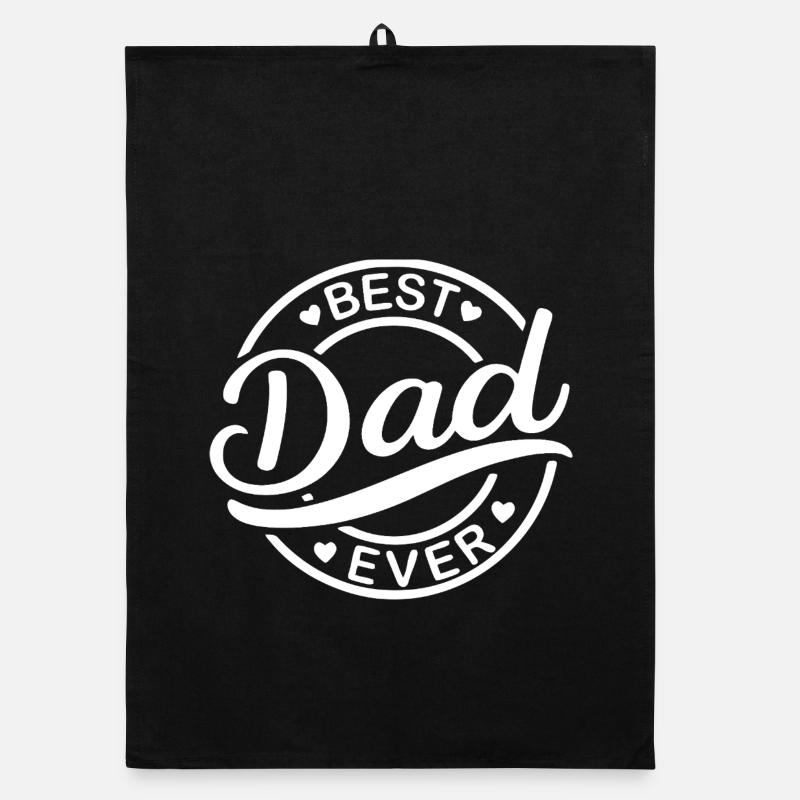 Meilleur design d’insigne circulaire de papa de tous les temps - Torchon bio - noir