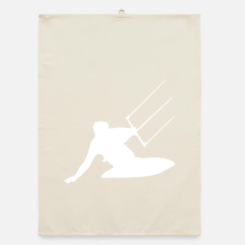 Kitesurfeur silhouette mer vagues aventure Torchon bio