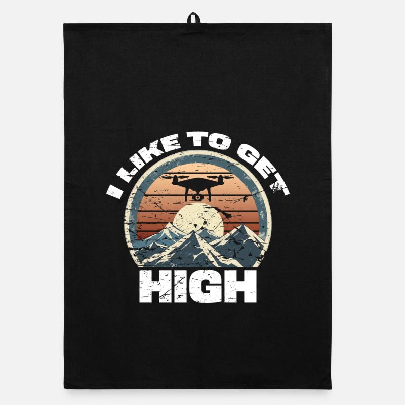 Drone I like to get high Organic dish towel