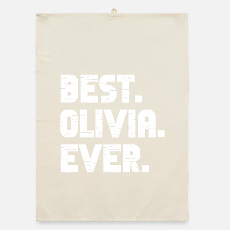 Best Olivia Ever Geschenk Spruch Organic Geschirrtuch