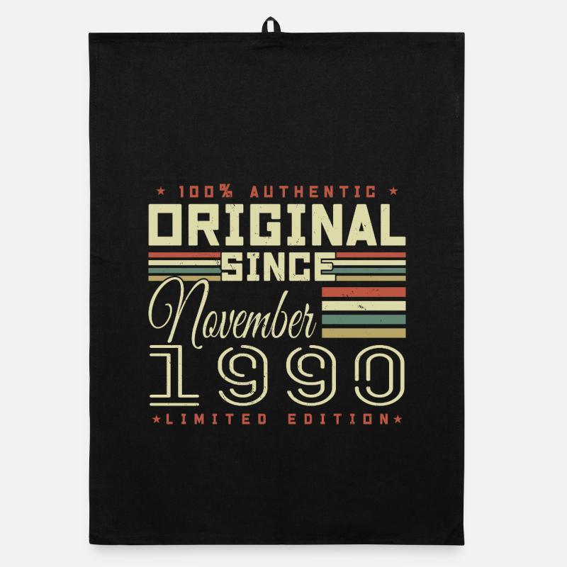 November 1990 Geburtstagsgeschenk Organic Geschirrtuch
