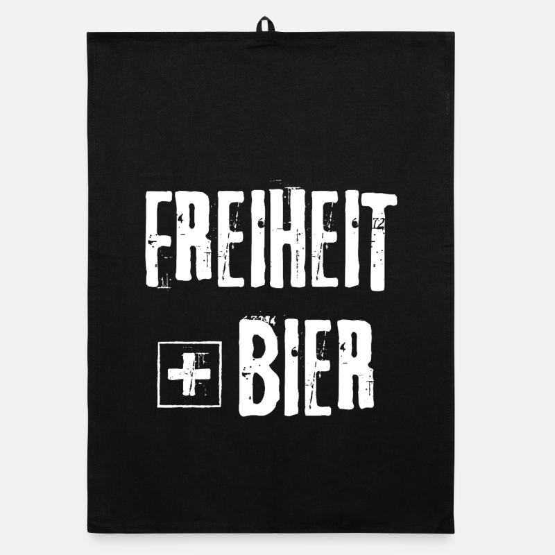 FREEDOM + BEER GRUNGE ROCK GRAFFITI DESIGN Organic dish towel