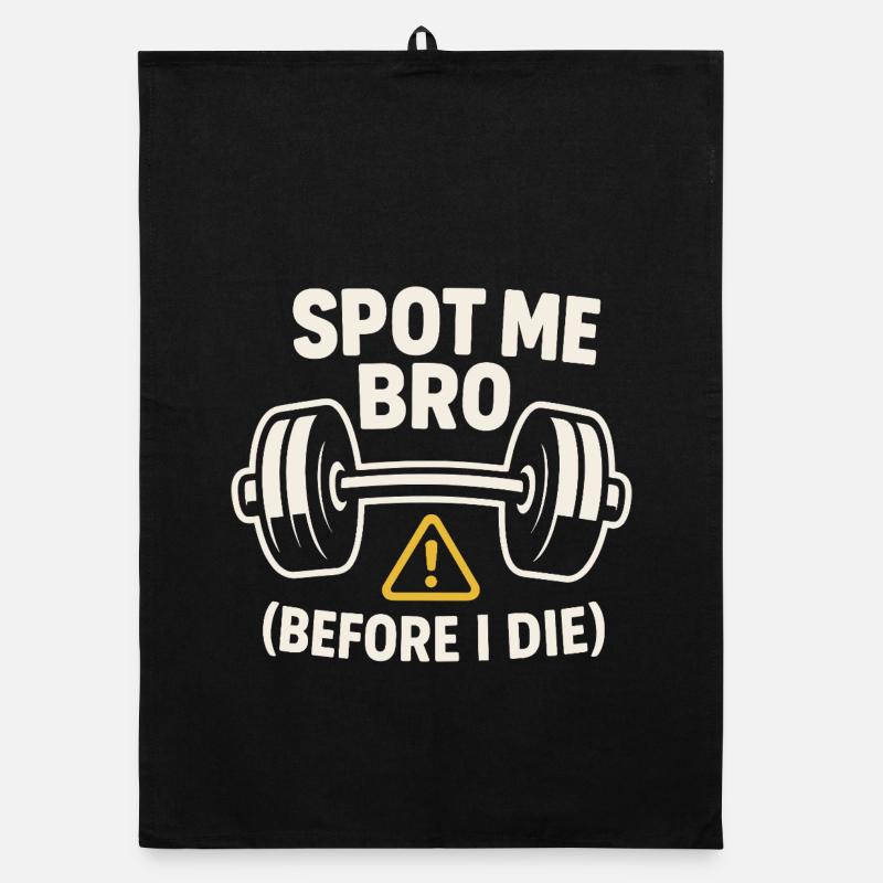 Drôle de développé couché Meme Spot Me Bro Powerlifting Torchon bio