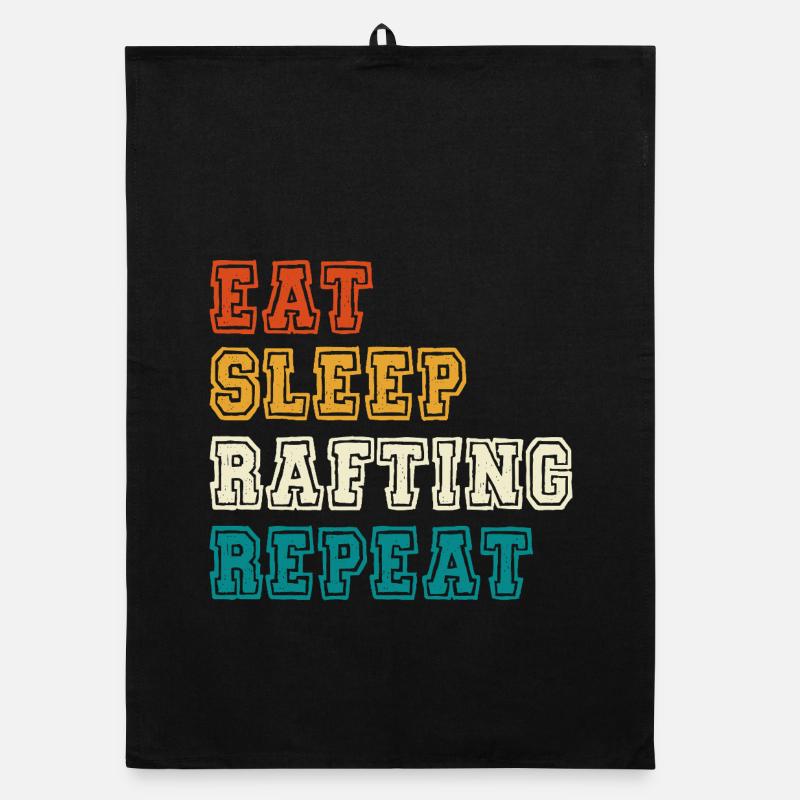 Eat Sleep Rafting Repeat Organic dish towel