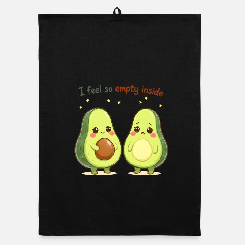 Süßes Avocado Design “I Feel So Empty Inside” Organic Geschirrtuch