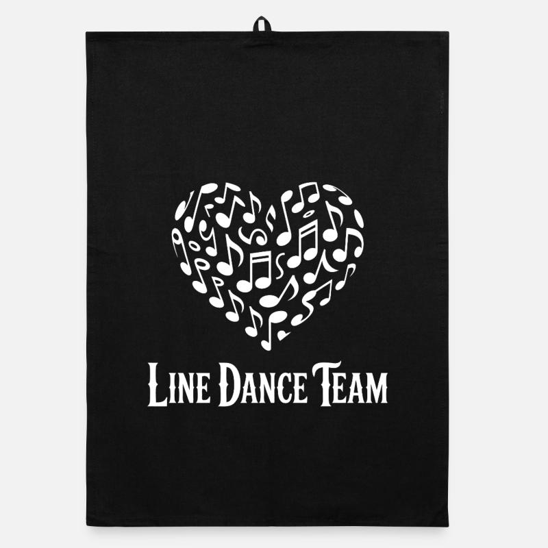 Herz aus Noten Line Dance Team Organic Geschirrtuch