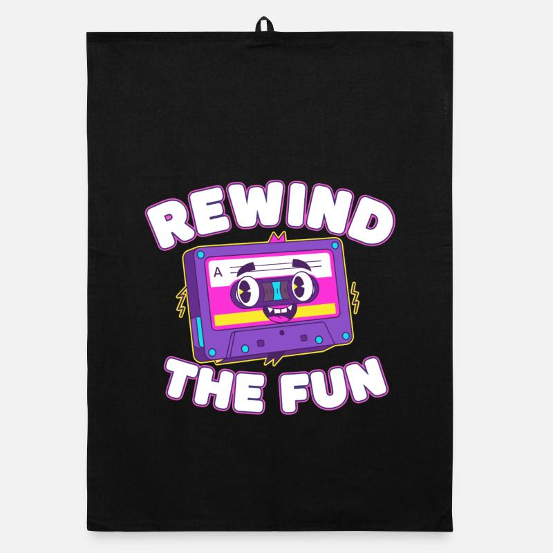 Rewind The Fun Cassette Organic dish towel