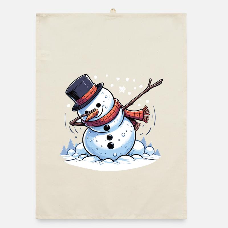 Dabbing Christmas Snowman Dab Christmas Organic dish towel