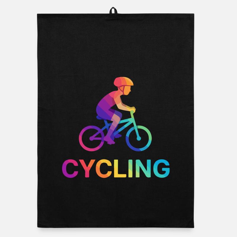 Enfant cycliste à gradient vibrant Torchon bio