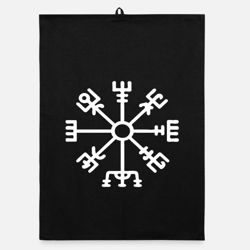 Runic Compass Sigil Organic dish towel
