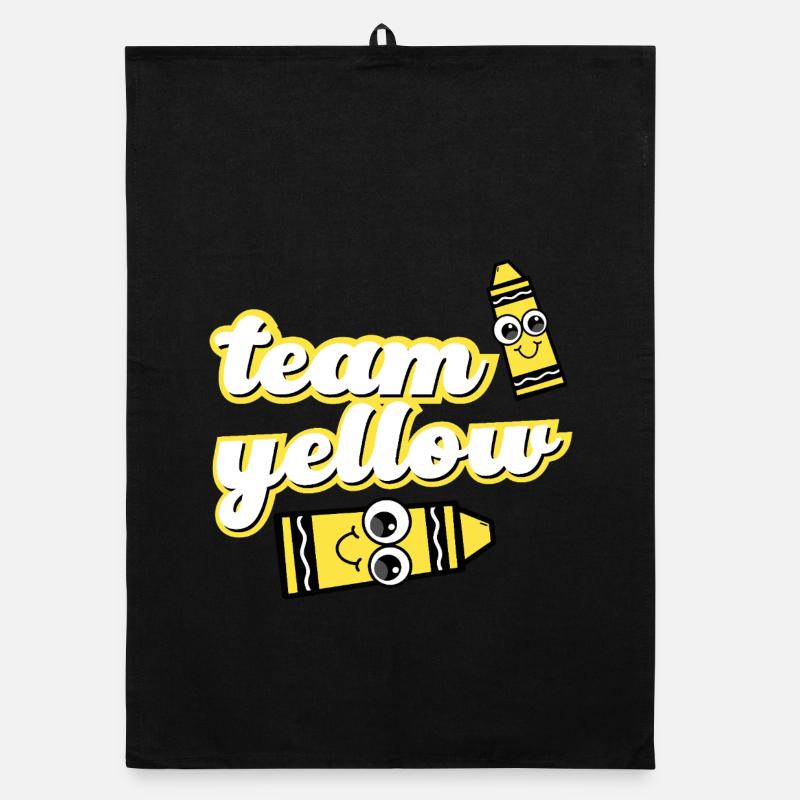 Équipe des crayons jaunes avec visage Torchon bio