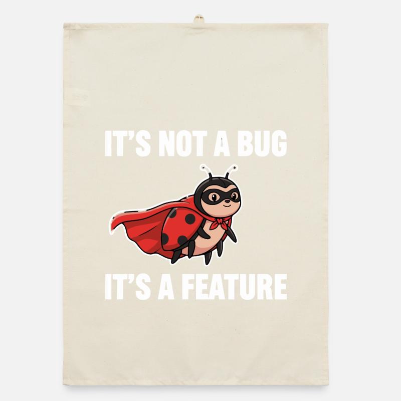 No Bug, Just Feature – Superhero Ladybug Organic dish towel