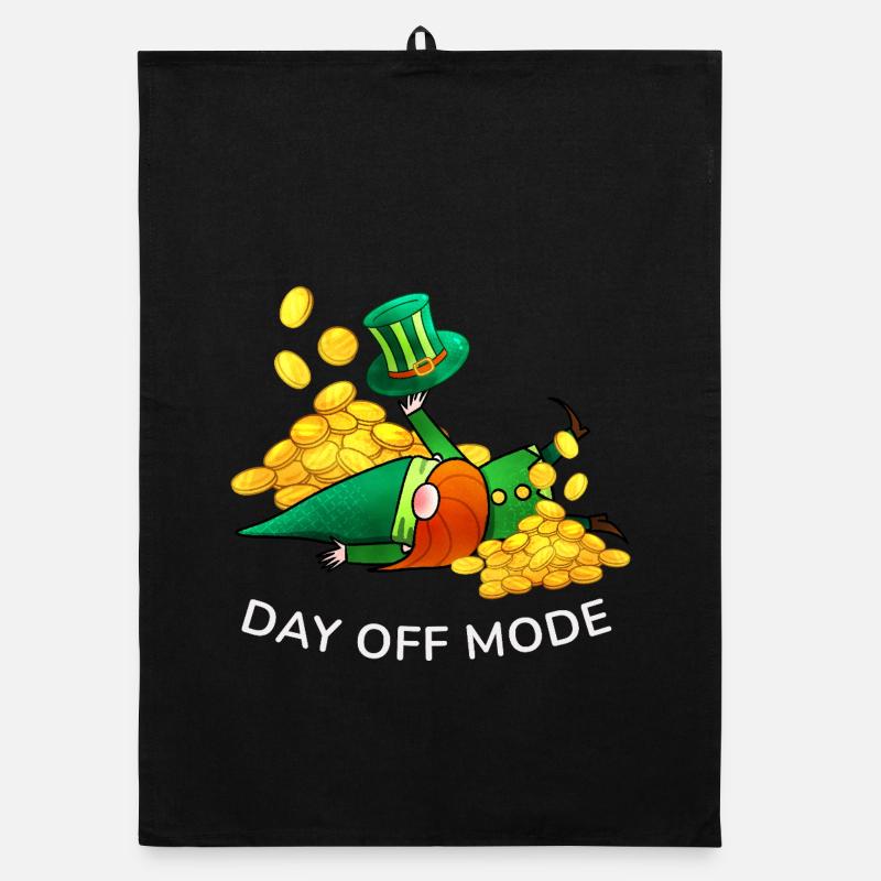 Tag freier Modus Leprechaun - Organic Geschirrtuch - Schwarz