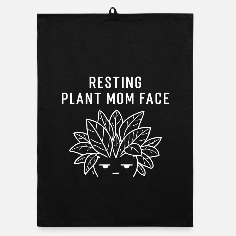 Resting Plant Mom Face Organic dish towel