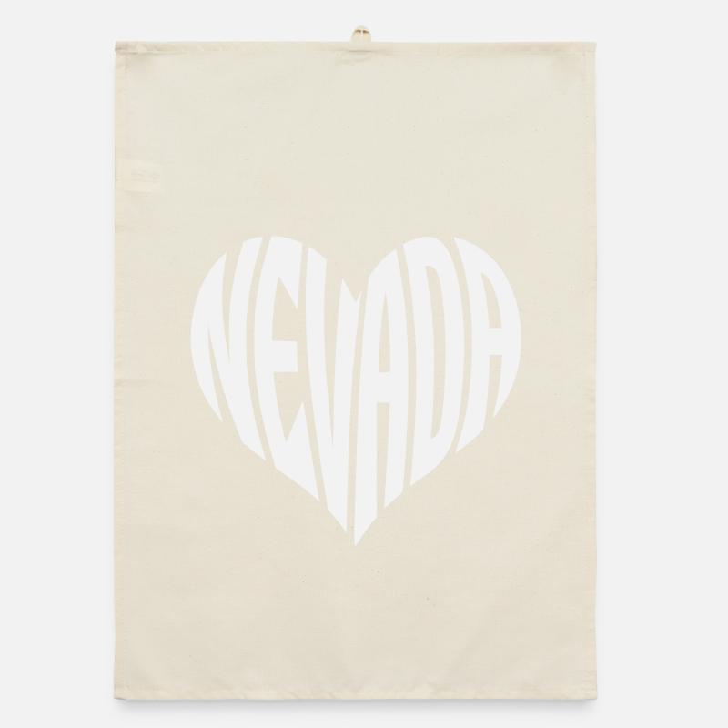Nevada Heart Typography Organic dish towel