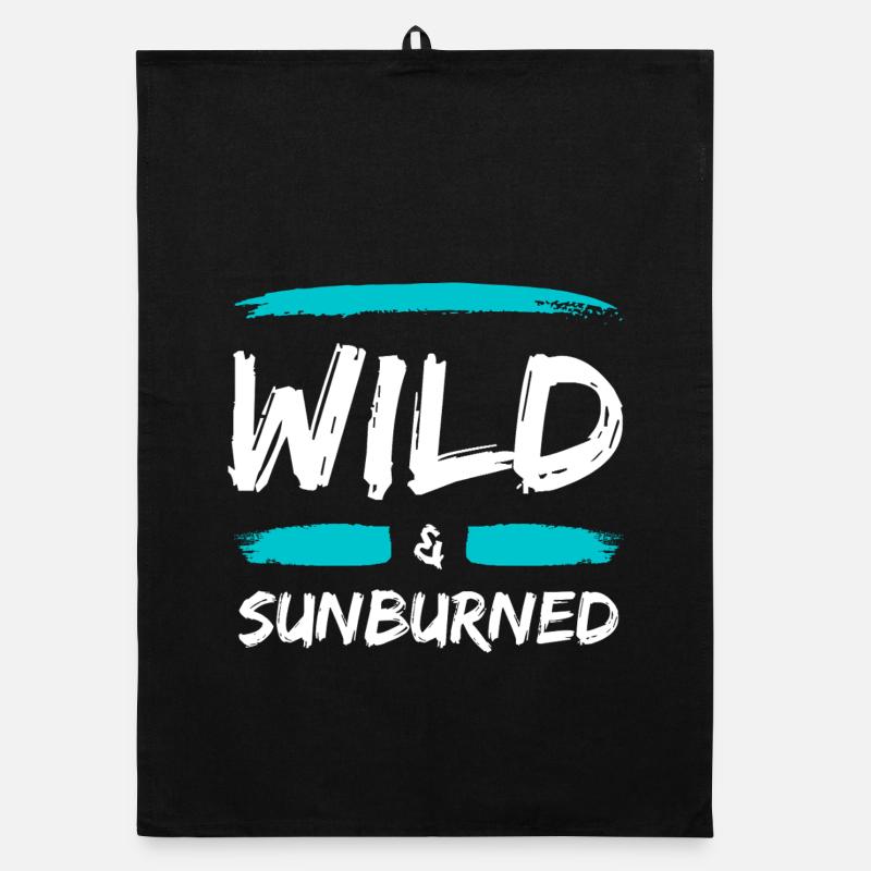 Wild & Sunburned Pinsel Text Organic Geschirrtuch