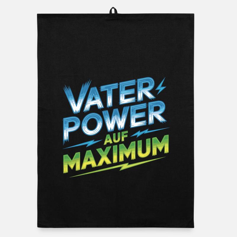 Vaterpower Auf Maximum Väter Papa Kinder Geschenk Organic Geschirrtuch