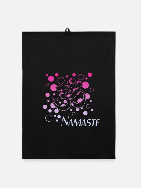 Om Namaste  - Organic Geschirrtuch - Schwarz - Vorne