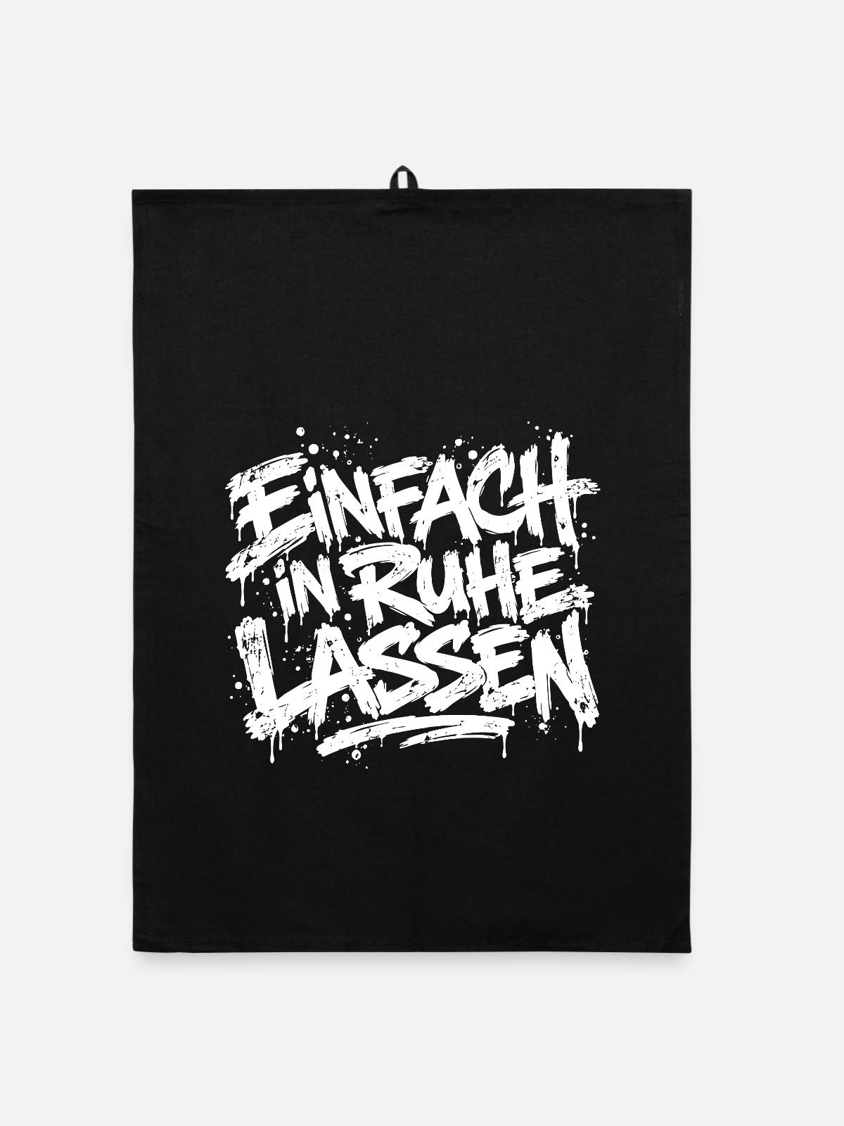 Einfach in Ruhe lassen - Organic Geschirrtuch - Schwarz - Vorne