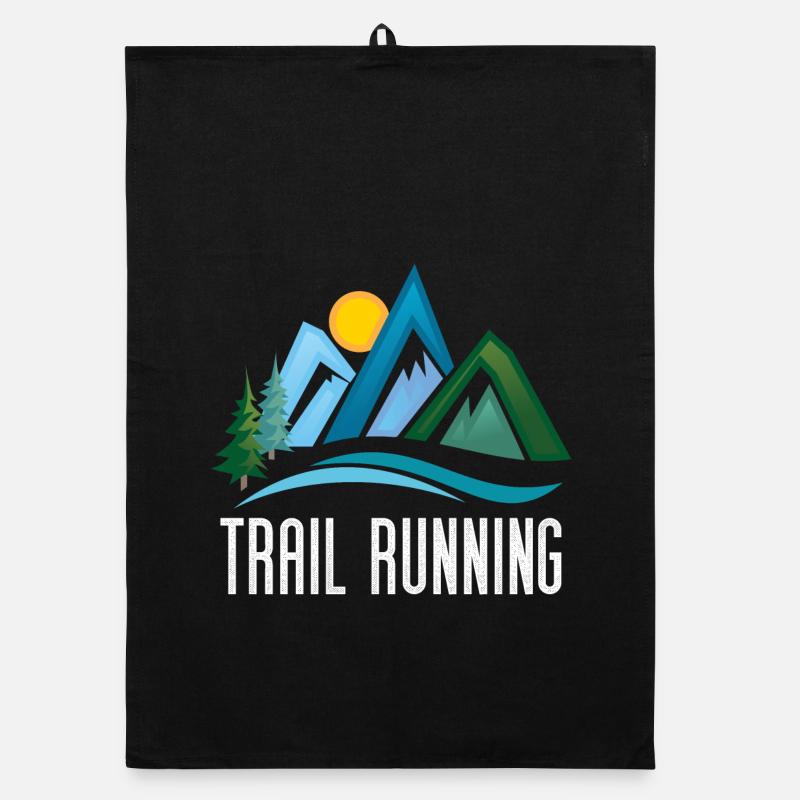 Trailrunning - Organic Geschirrtuch - Schwarz