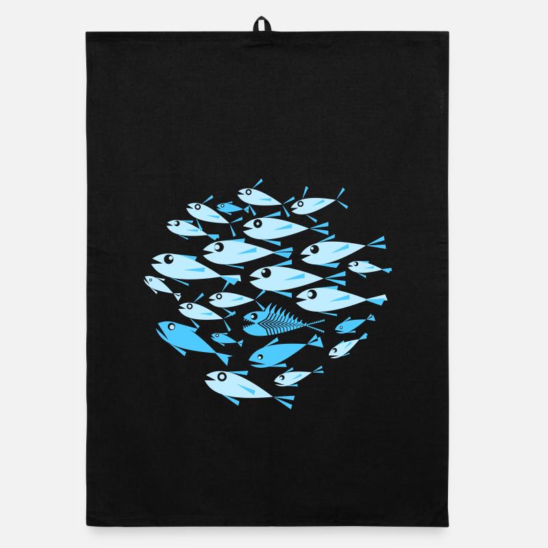 fish Cyan Organic dish towel