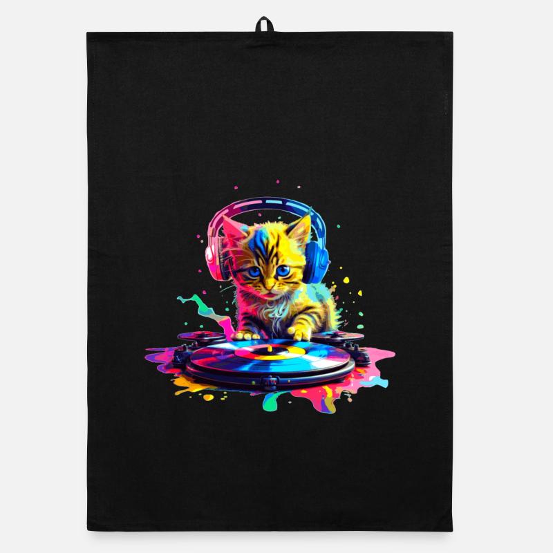 DJ Kitty – Rainbow Organic dish towel
