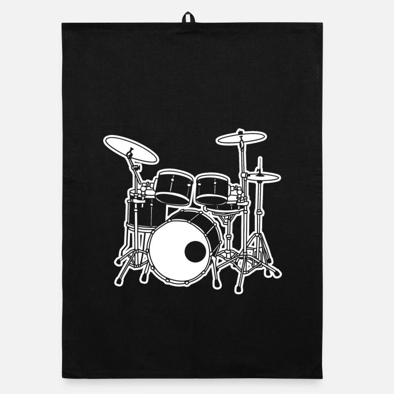 Drums Sketch Organic dish towel