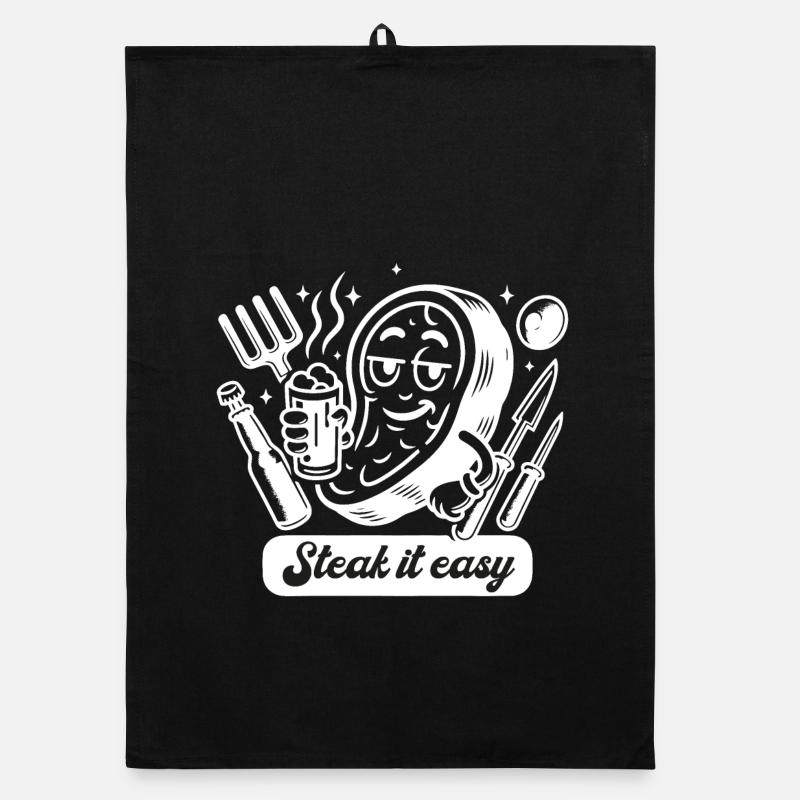 Steak It Easy Grilling Grill Grill Master Gift Organic dish towel