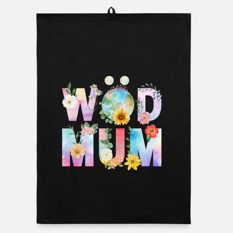 Wöd Mum - Welt Mum, beste Mama, Muttertag Organic Geschirrtuch