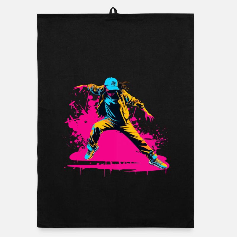 90s Breakdancer Organic dish towel