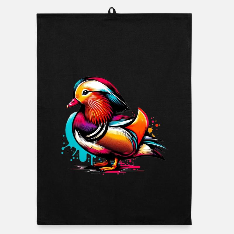 Mandarin duck Organic dish towel