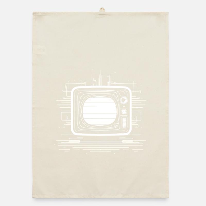 Oldschool TV Sketch Organic dish towel