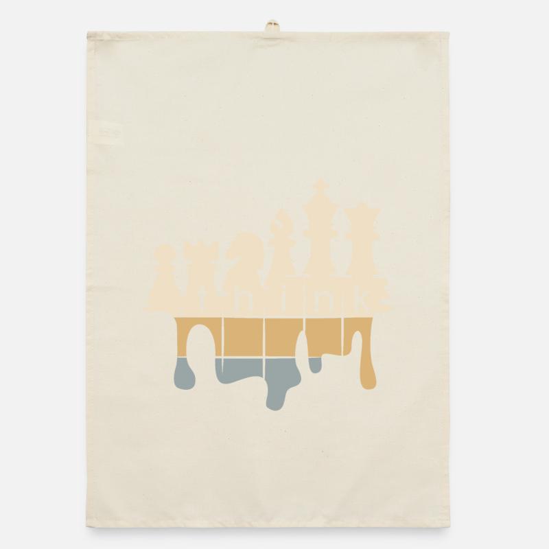 Chess retro graffiti think chess pieces icon Organic dish towel