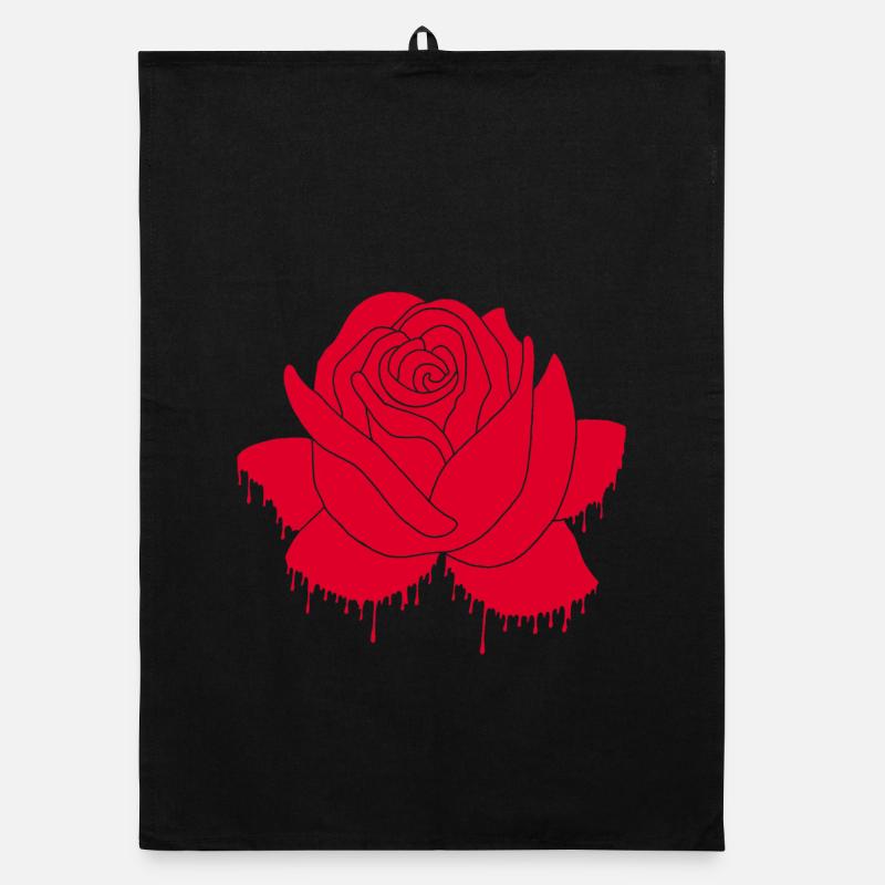 Graffiti einer roten Rose Organic Geschirrtuch