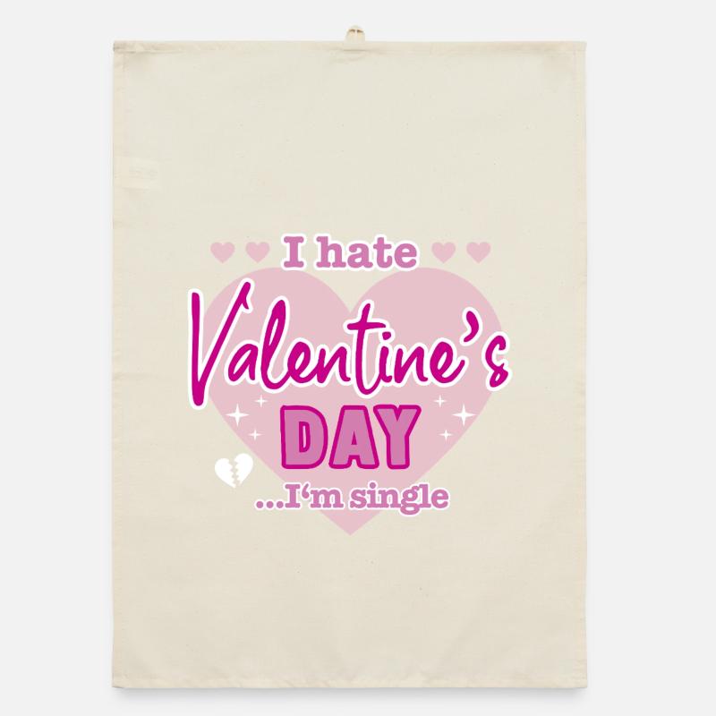 I hate valentine`s day Organic Geschirrtuch