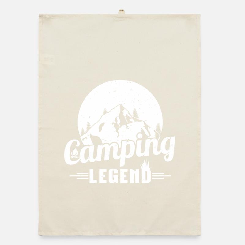 Mountain Camping Legend Design Torchon bio