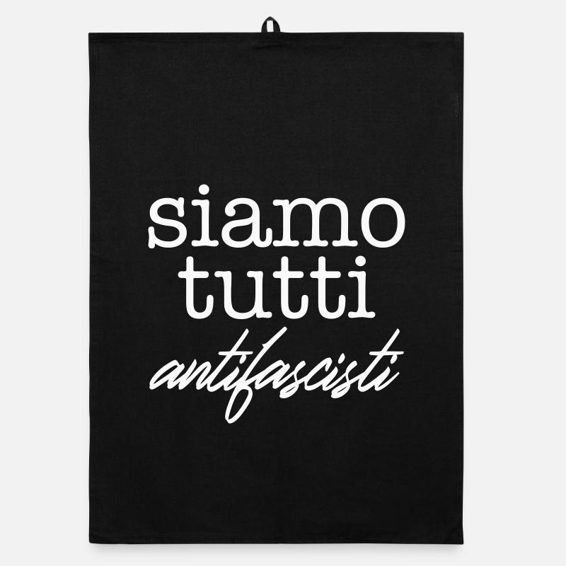 Siamo tutti antifascisti – Montrer une position claire - Torchon bio - noir