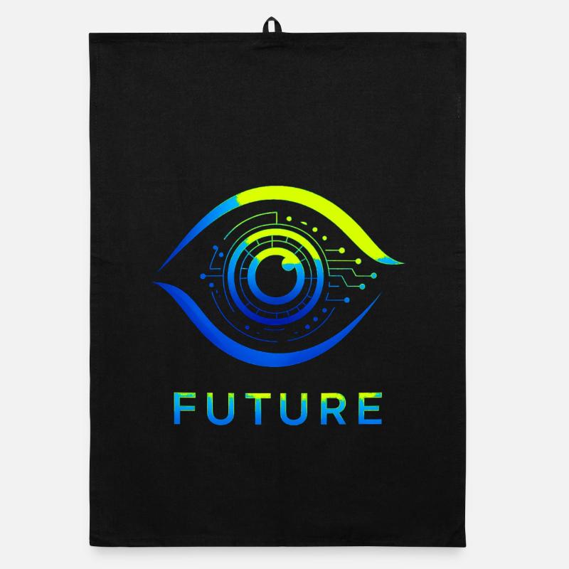 Futuristic Circle Technology Design Organic dish towel