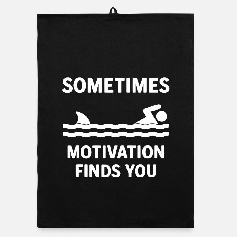 Inspirational Swimming Quote Tee Organic dish towel